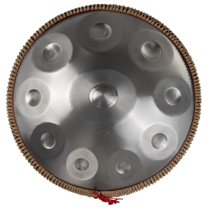 Autentický Handpan D Moll 432 Hz 10 tónů 56 cm Stříbrný