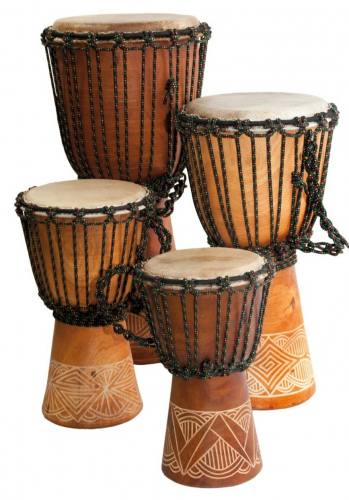  Djembe Bali Beginner Mahagon s řezbou 60cm