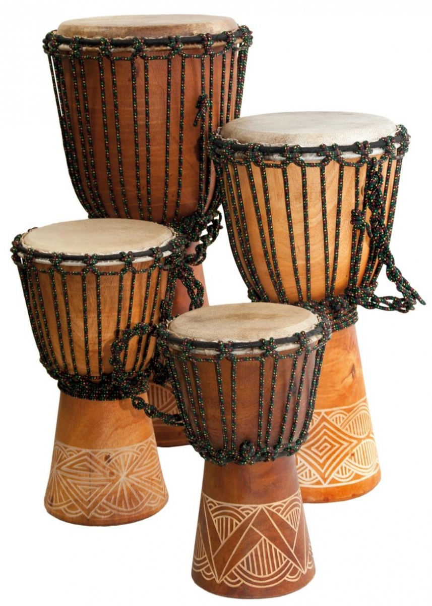  Djembe Beginner Bali Mahagon s řezbou 40 cm
