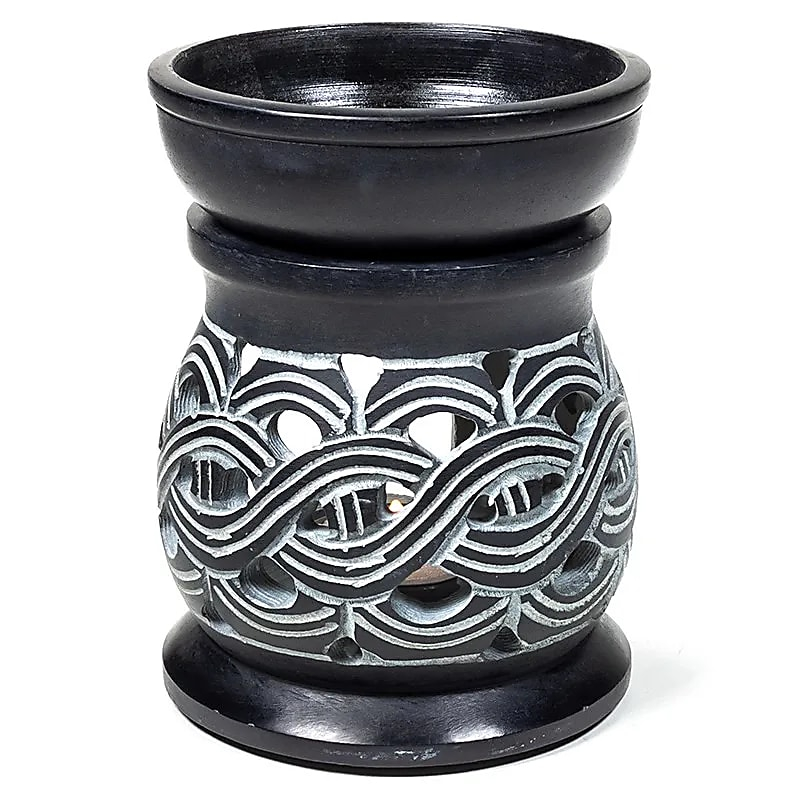Aroma lampa z mramoru Celtic Knot (keltský uzel) - černá, 12 cm