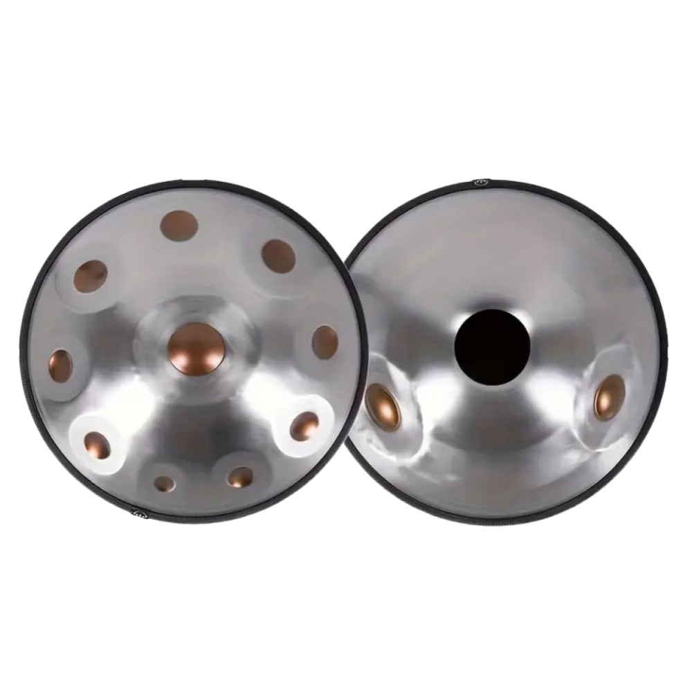Autentický Handpan D Kurd Minor 440hz 12 tónů 46 cm stříbrný