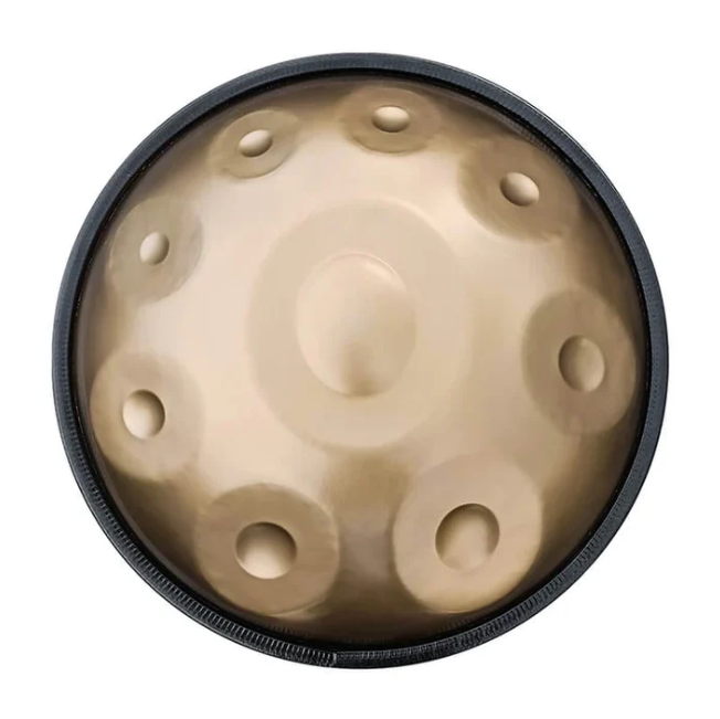 Autentický Handpan G Kurd Minor 440 hz 9 tónů 46 cm Zlato
