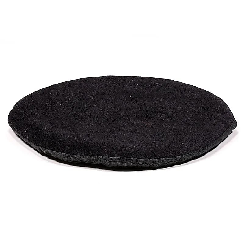 Černý plochý kulatý podložka pro tibetskou mísu, 15cm
