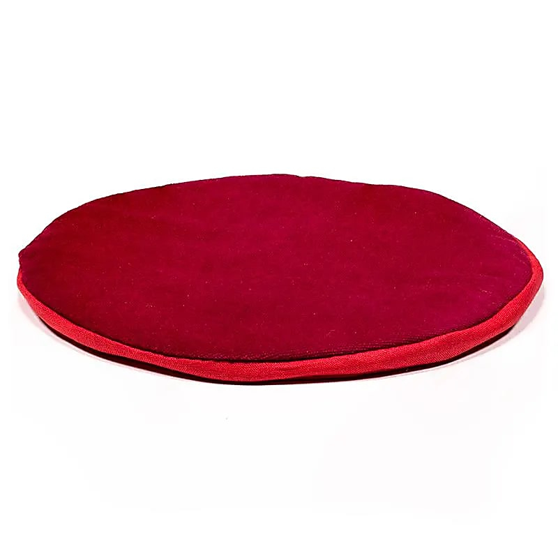 Červený plochý kulatý podklad na tibetskou misku, 20cm