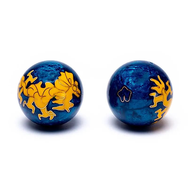 Čínské meditační koule (Baoding Balls) Dragon Tmavě modrá - 4 cm
