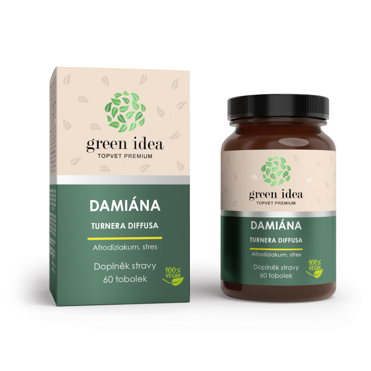 Damiána - Afrodisiakum, stres - Kapsle