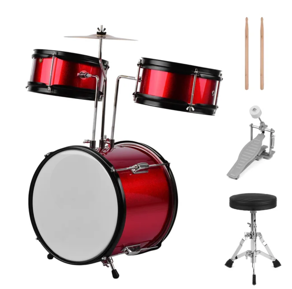 Dětská bicí souprava Kera Audio ZPD-3 červená