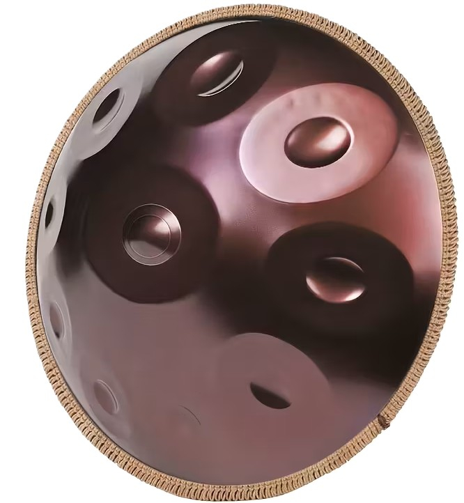 Harmona Handpan D Kurd 432 Hz 10 tónů 56 cm Hnědohnědá