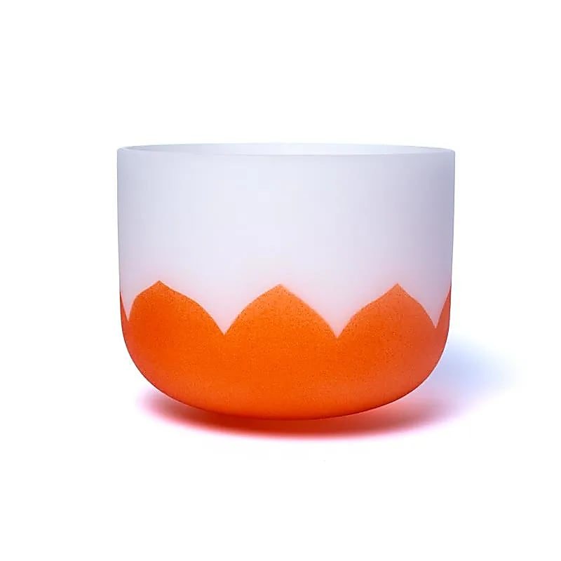 Krystalová zpívající miska Lotos - Chakra 2 - 20cm, D-tón, 432Hz