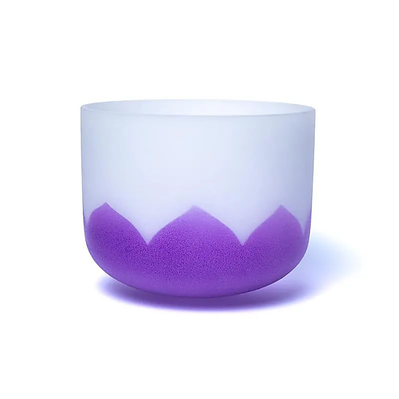 Krystalová zpívající miska Lotos - Chakra 7 - 20cm, B-tón, 432Hz