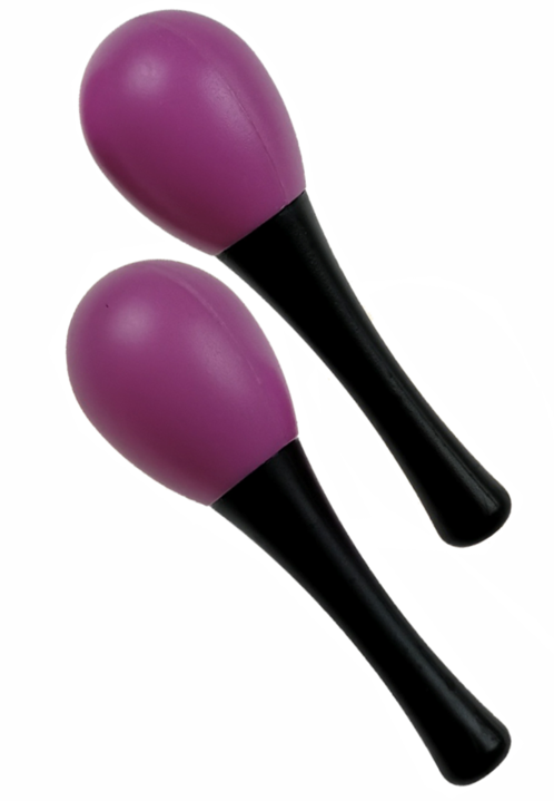 Maracas plastové fialové, 2 ks