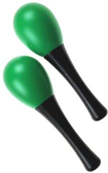 Maracas z plastu zelené, 2ks