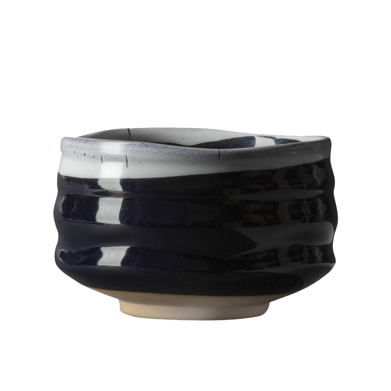 Miska na matcha „Zougeiro“ (chawan) – 430 ml, černá s glazovaným okrajem