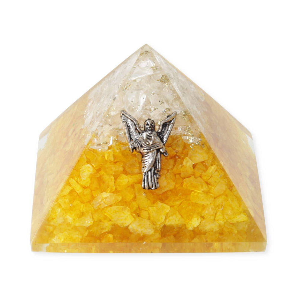 Orgonitová pyramida – citrín a křišťál s Archandělem Urijelem