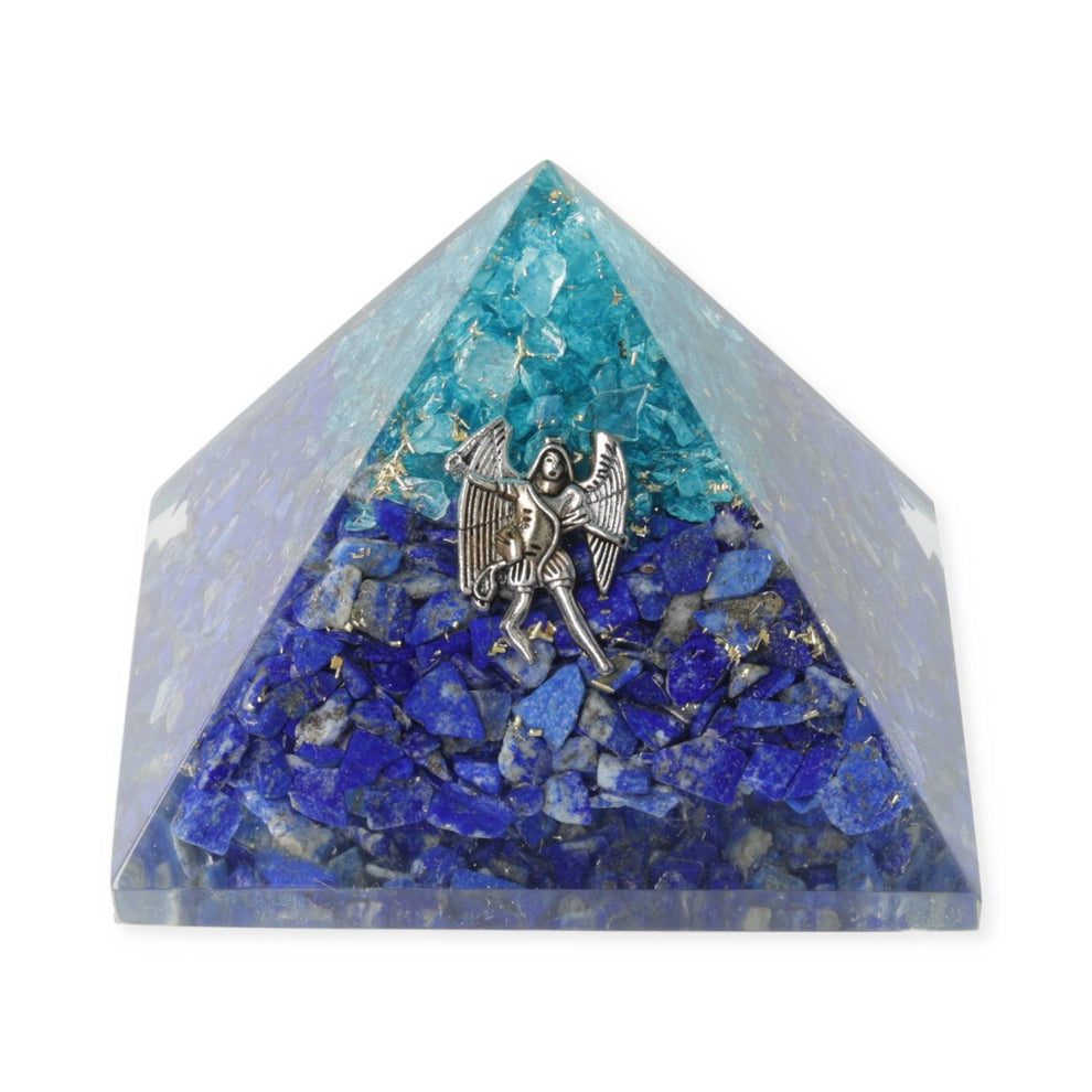 Orgonitová pyramida – lapis lazuli a akvamarín s Archandělem Michaelem