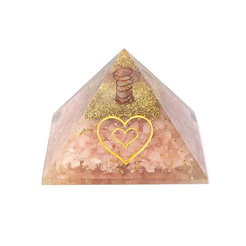 Orgonitová pyramida – růženín se srdcem