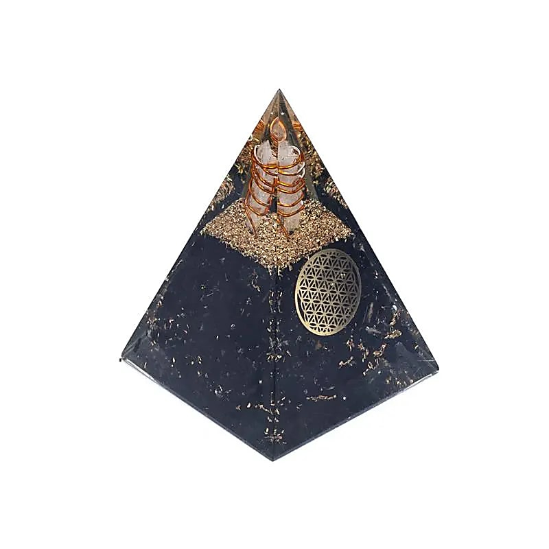 Orgonitová pyramida – turmalín Květ života