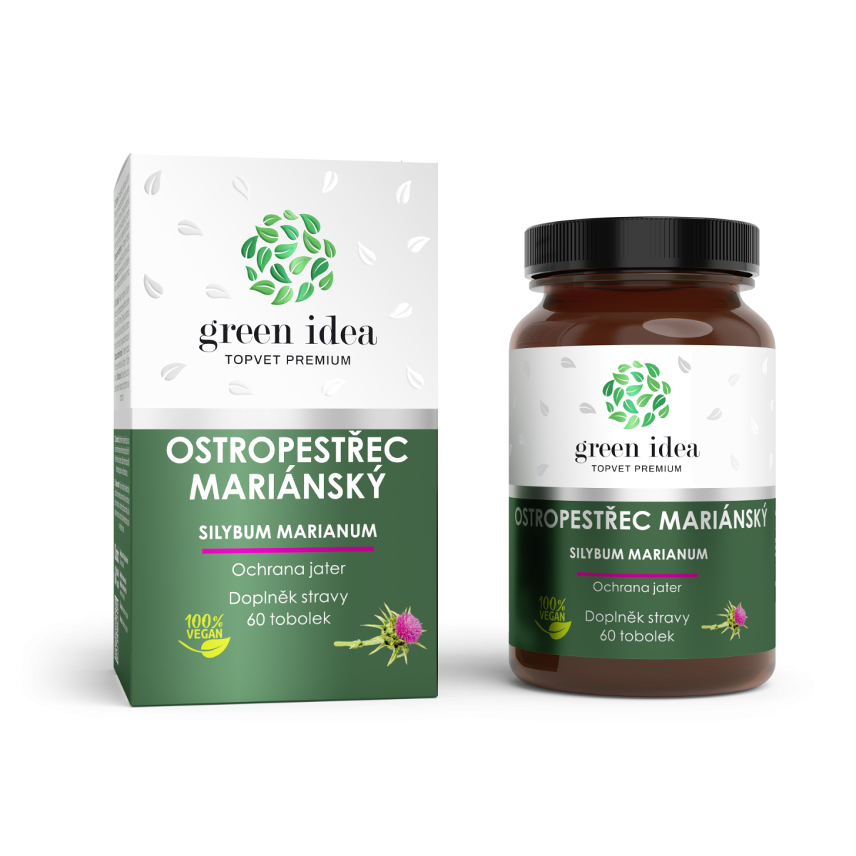 Ostropestřec mariánský - kapsule 60ks Topvet - antioxidant, správné fungování jater