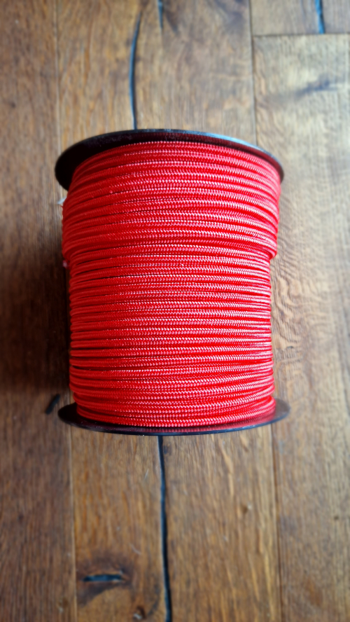 Profesionální šňůra na djembe 5,5 mm s jádrem, červená, 1m