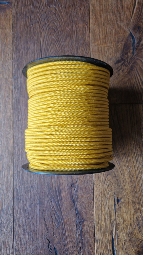 Profesionální šňůra na djembe 5,5 mm s jádrem světle oranžová - 1m