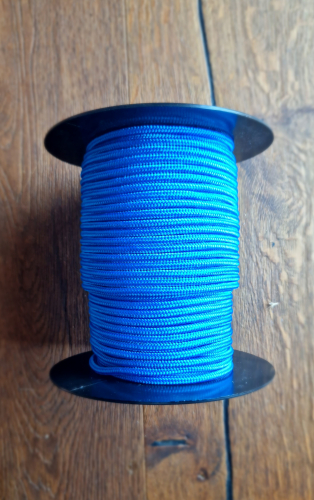 Profesionální šňůra na djembe 5 mm s jádrem, modrá, 1m