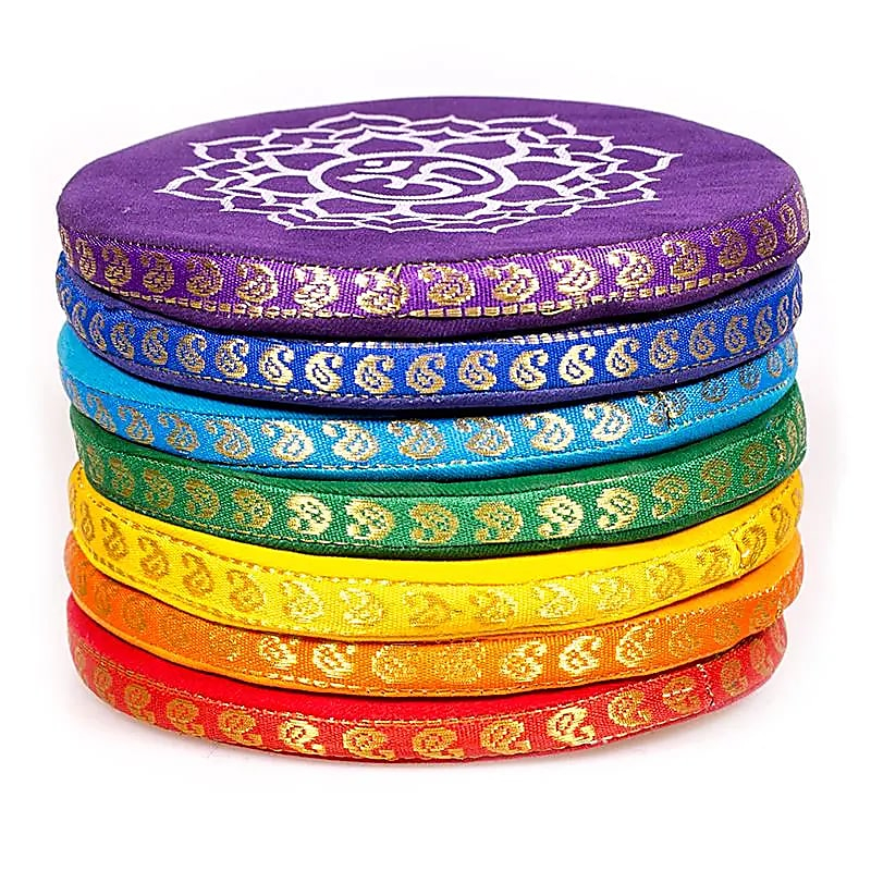 Sada podušek pro tibetské mísy - 7 čaker (14,5cm)