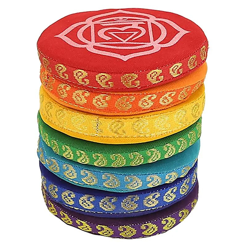 Sada podušek pro tibetské mísy – 7 čaker (9,5 cm)