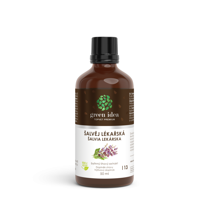Šalvěj lékářská - kapky 50 ml Topvet - Zážívaní, pocení