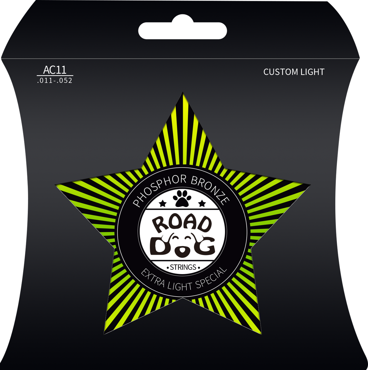 Struny na akustickou kytaru ROAD DOG AC11 Custom Light Fosforová bronz
