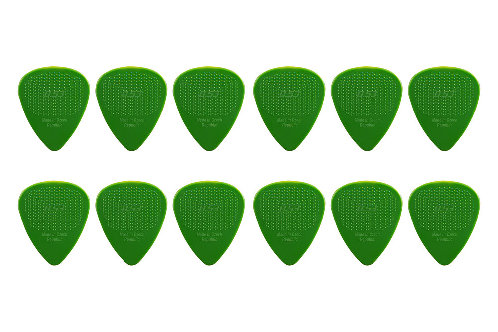 Trsátko D-Grip Pick Green 0,53 mm sada 12 ks Nylon Janicek