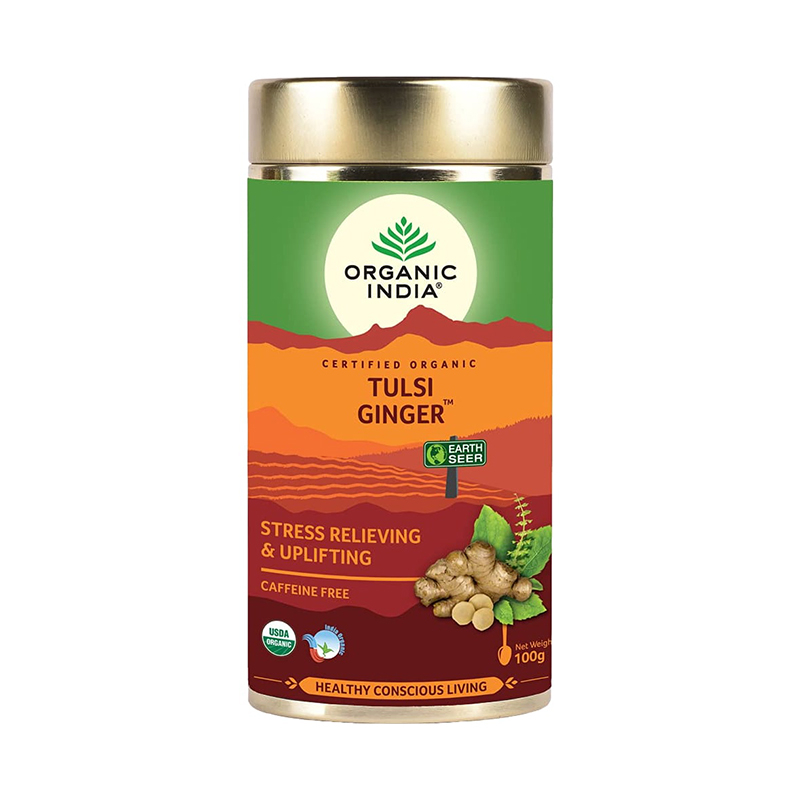 Ajurvédský čaj Tulsi Zázvor, sypaný, Bio Indie, 100 g