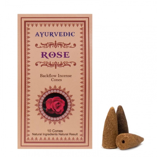 Vonné kužely tekoucí dým AYURVEDIC Růže