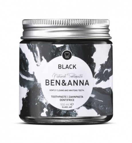 Přírodní zubní pasta BEN & ANNA v skle Black s aktivním uhlím pro bělení zubů