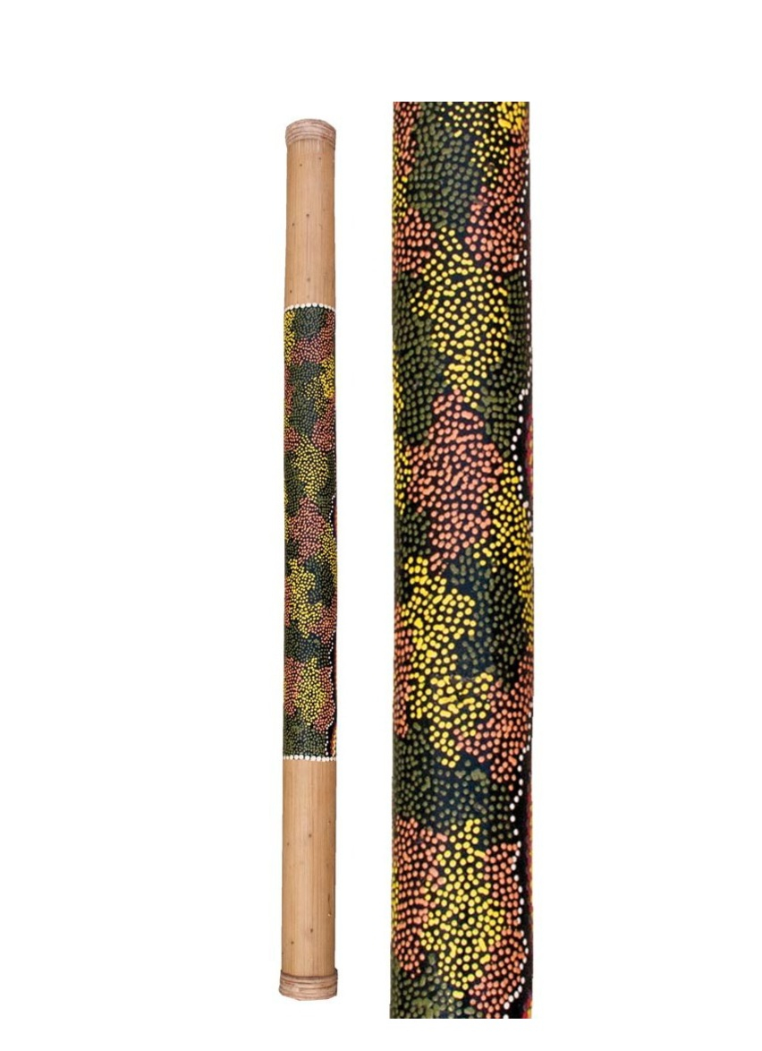 Dešťová hůl bambus malovaná 100cm