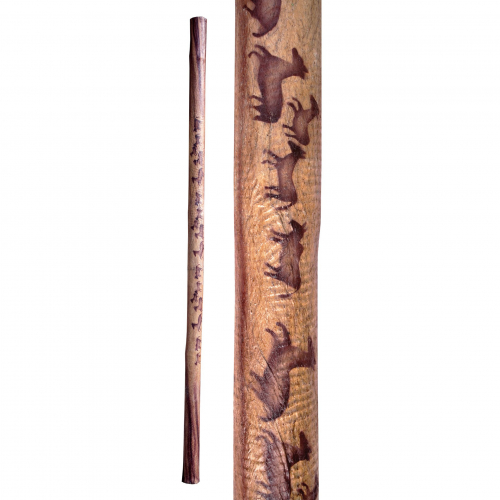 Dešťová hůl bambus + kůra - pravěké malby 150 cm