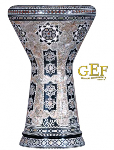 Gawharet EL Fan - Soumbaty Doumbek (Darbuka)  Mother of pearl Ornaments 9x19