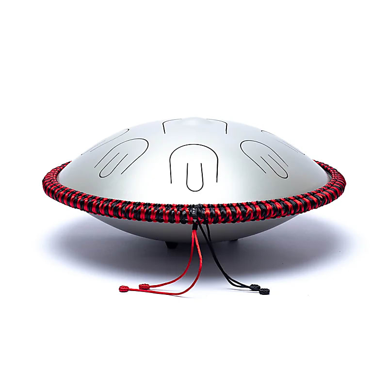 Hluru Hybrid Handpan - tongue drum - 9 not D-mol (minor) šedý