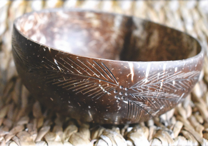 Kokosová miska - gravírovaná exotic