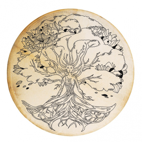 Šamanský buben Bohyně stromu 50 cm - kozí kůže 50 cm 