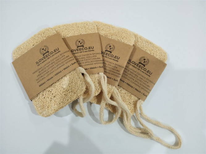 Dvouvrstvá lufová houbička natural měkká 7x11 cm