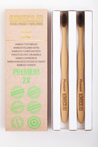 I Love Eco Bambusové zubní kartáčky Premium dvojité balení