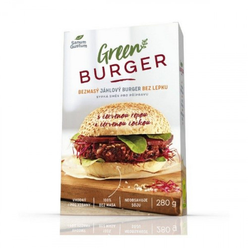 Green Vegan Burger jáhlový s červenou řepou a červenou čočkou