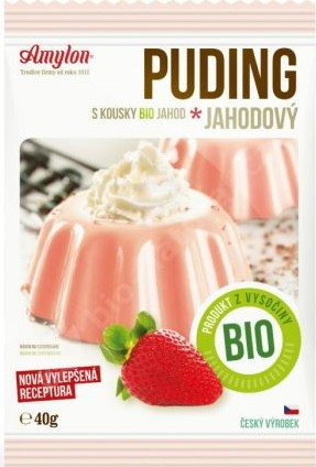 VEGAN BIO pudink jahoda bezlepkový Amylon