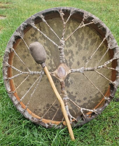 Šamanský buben 46cm Masivní Jasan - Kozí kůže - Růženín - Petrovič Drums