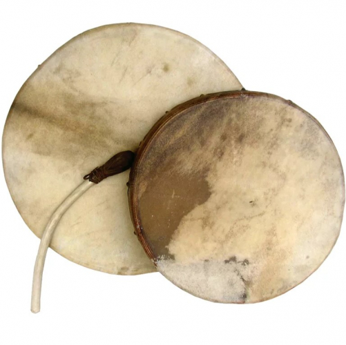 Šamanský buben kruhový 40 cm - kozí kůže oholená