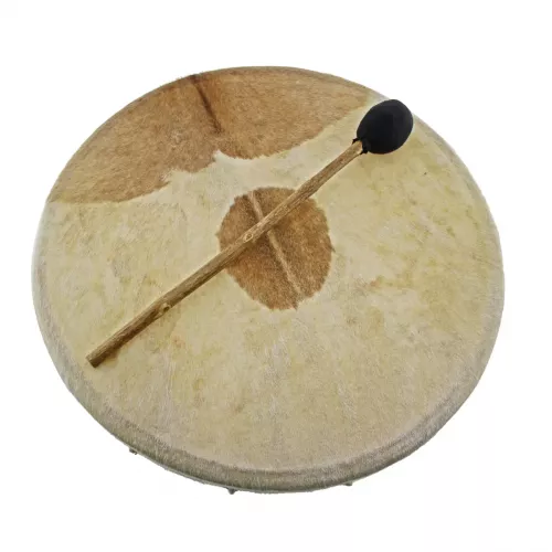  Šamanský buben kruhový 50 cm - kozí kůže se srstí
