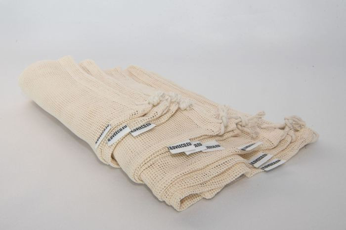 Síťované bavlněné sáčky – balení 9 ks – mix velikostí 3 x M, 3 x L, 3 x XL