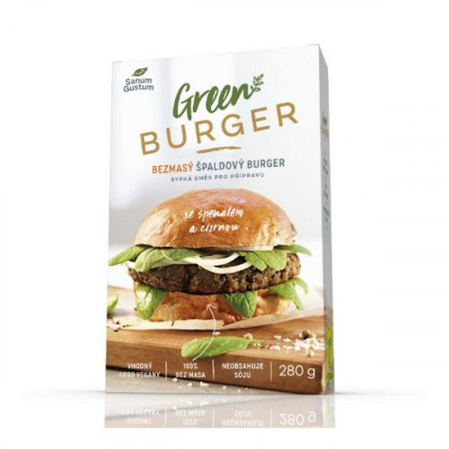 Green Vegan Burger špaldový se špenátem a cizrnou