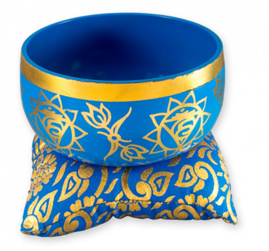  Tibetská zpívající miska Vishudi chakra - světle modrá 400g